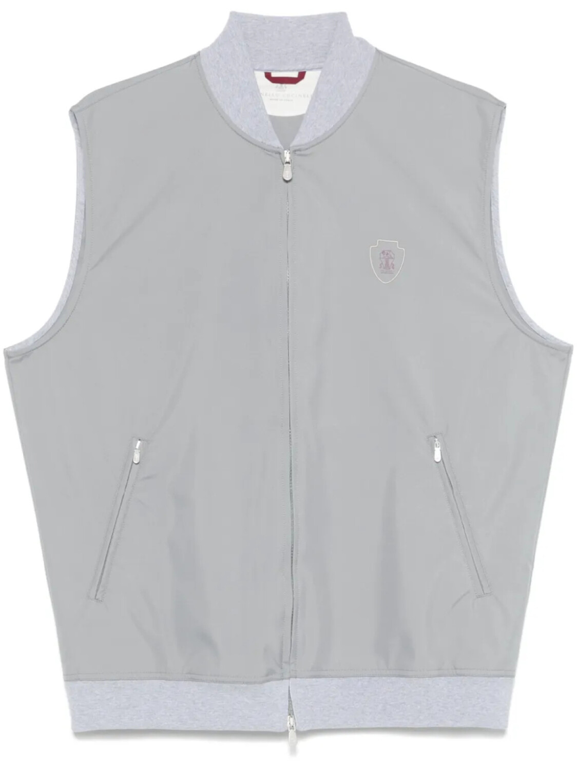 

Жилет Brunello Cucinelli с логотипом, серый