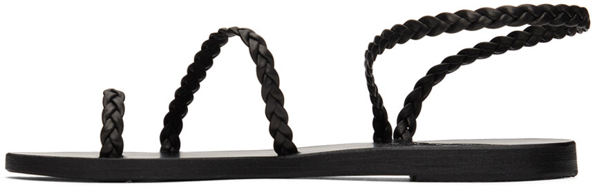 Черные сандалии из элефтерии Ancient Greek Sandals, цвет Black — фото 3
