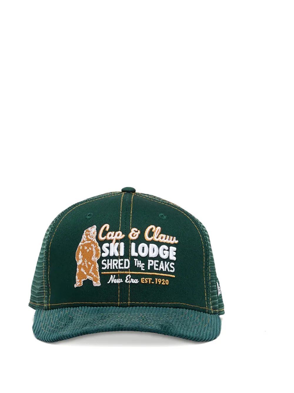 

Кепка дальнобойщика с вышитыми вставками из вельвета NEW ERA CAP, зеленый