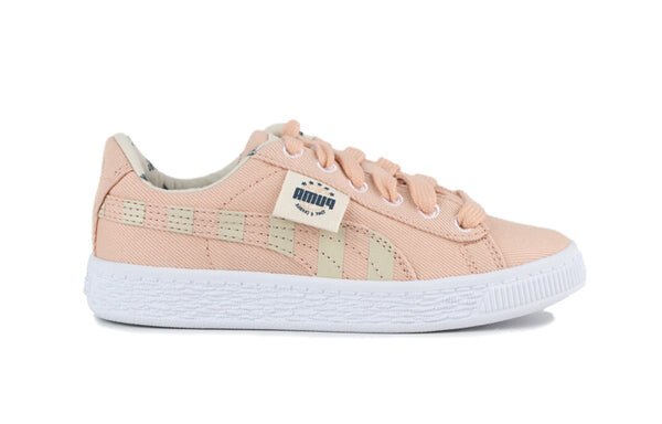 Кроссовки basket canvas little 'time 4 change - pink sand' Puma, розовый — фото 2
