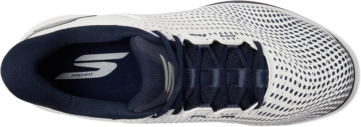 Мужские кроссовки Skechers Viper Court Reload с легким надеванием без рук, белый/синий — фото 2