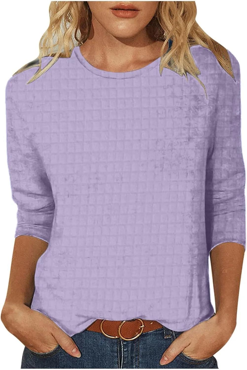 

Женская футболка с длинным рукавом 3/4, свободного кроя bawilom