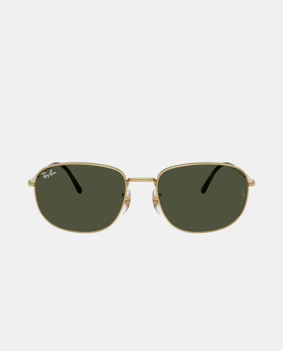 

Солнцезащитные очки унисекс прямоугольной формы из металла Ray-Ban, золотой