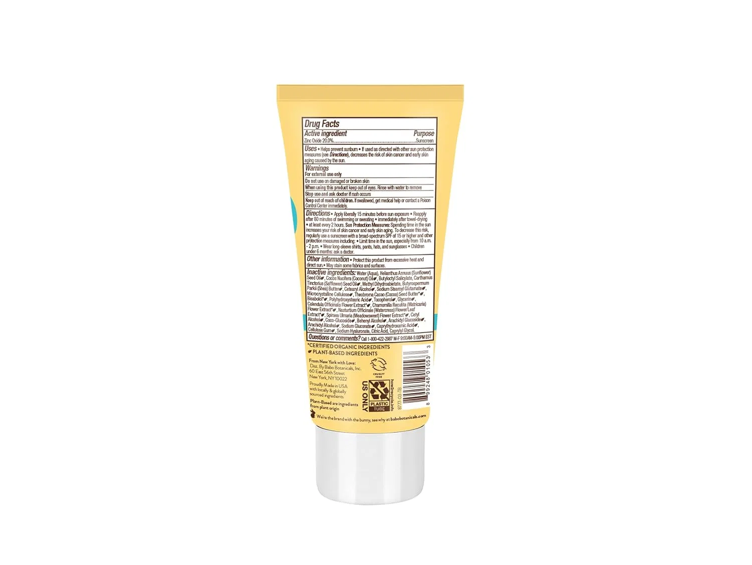 Минеральный солнцезащитный лосьон SPF 50 от Babo Botanicals Babo Botanicals — фото 3