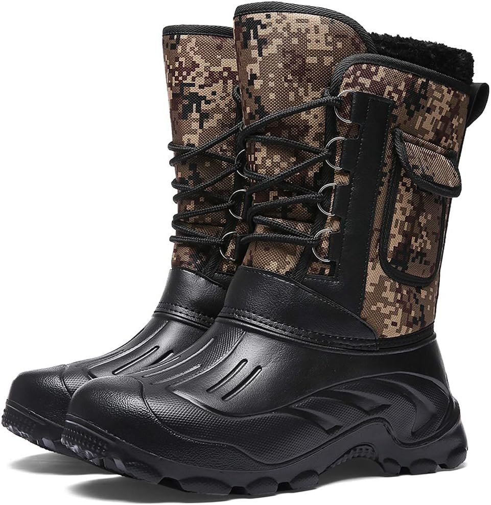 

Мужские зимние ботинки ILINXUAN для снега с хлопком, для походов на улице, высокие водонепроницаемые и плюшевые теплые многофункциональные снежные ботинки, желтый