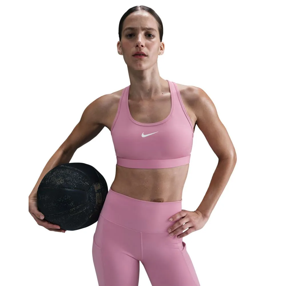 

Спортивный бюстгальтер Nike Swoosh Medium Impact Sports Bra, розовый