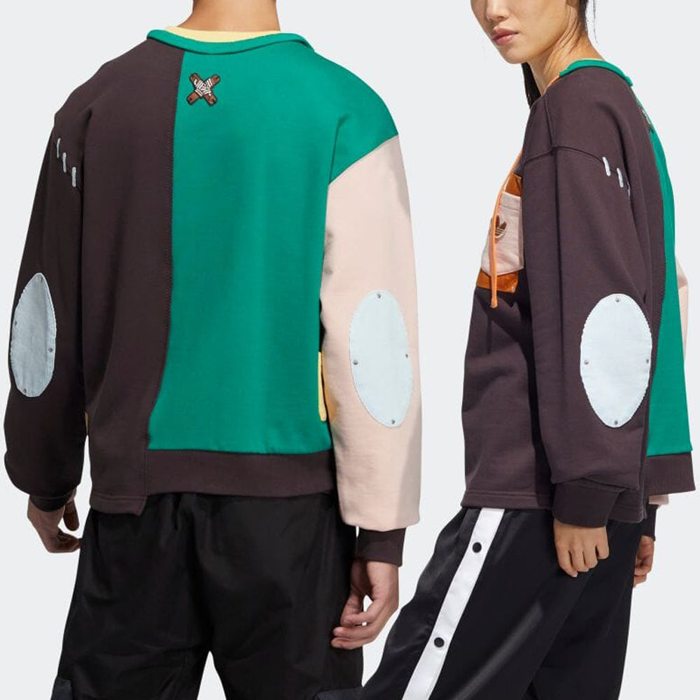 Худи adidas Originals x Melting Sadness Crossover Pullover 'Brown Beige Green' HC0349 — фото 3