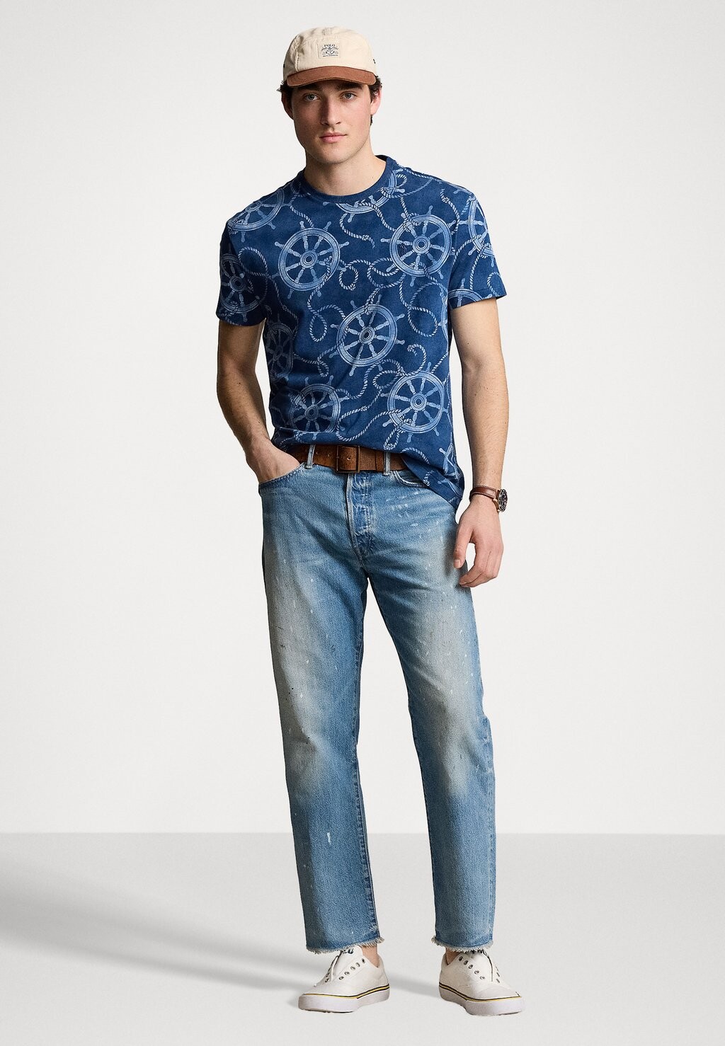 

Футболка с принтом CLASSIC FIT NAUTICAL JERSEY T-SHIRT Ralph Lauren, темно-синий