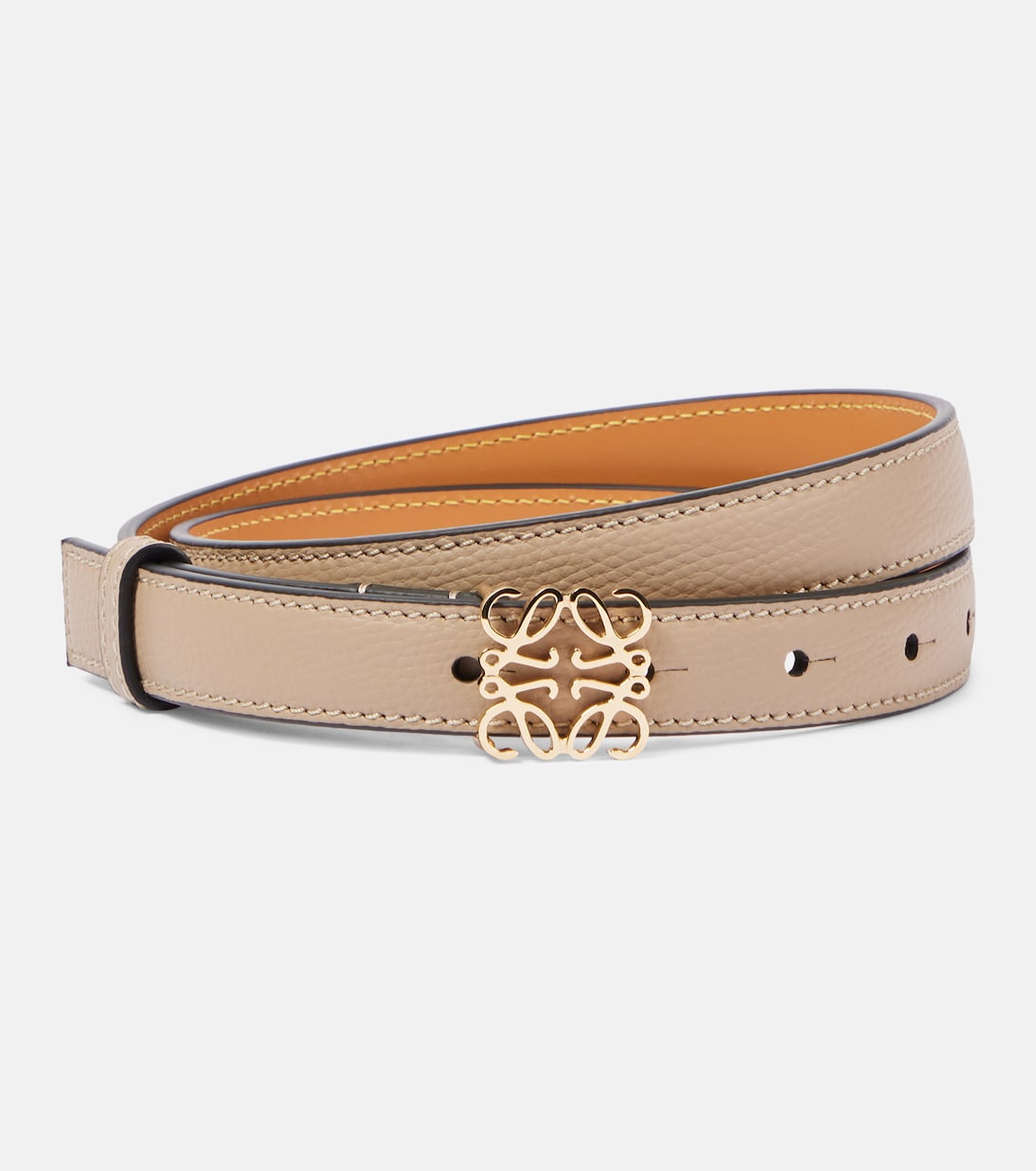 Кожаный ремень Anagram Loewe, Sand/Gold