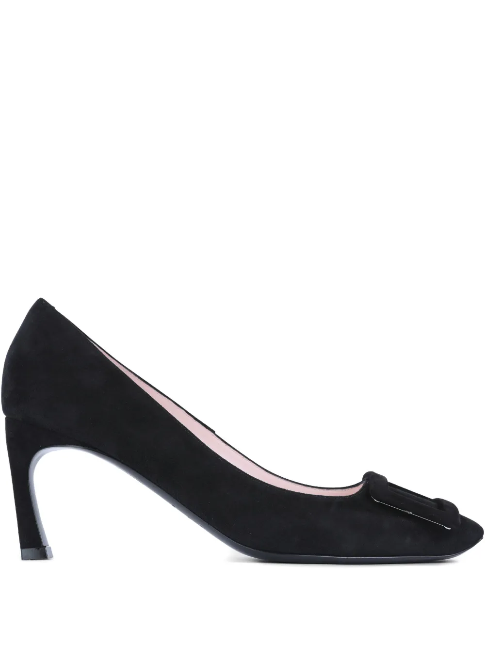Замшевые туфли с пряжкой 70 мм Roger Vivier, черный