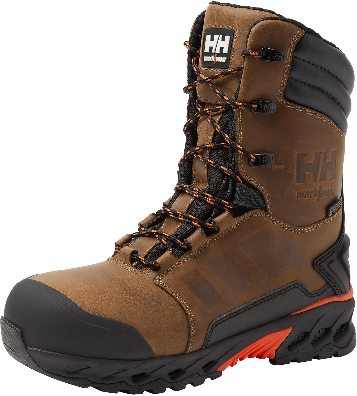 Рабочие ботинки с композитным носком Helly-Hansen Bifrost для мужчин - водонепроницаемые рабочие ботинки BOA - противоскользящая подошва - утепление 400 г Helly Hansen, темно-коричневый/оранжевый