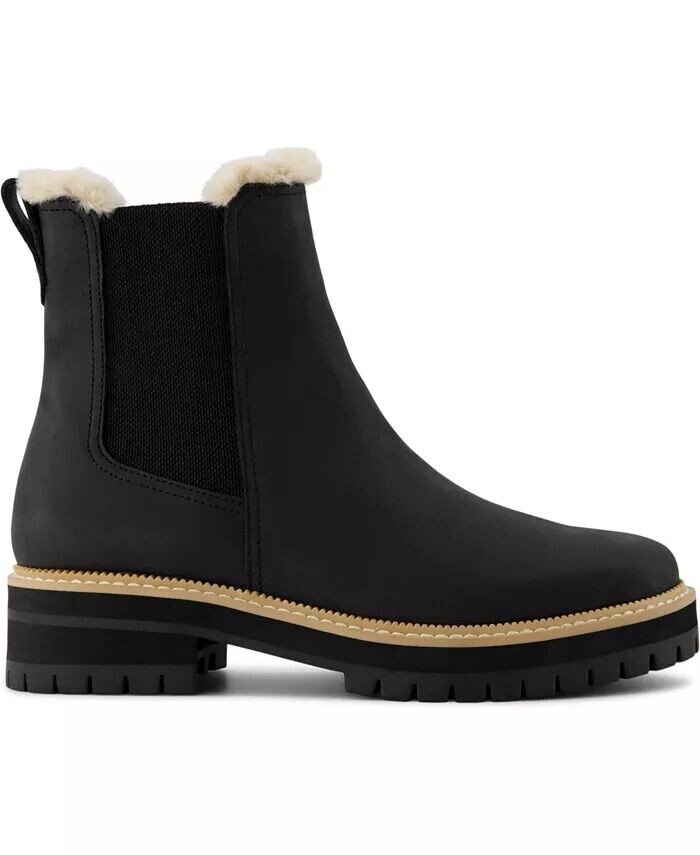 Женские ботильоны Bennet Chelsea Lug из искусственного меха TOMS, черный — фото 2