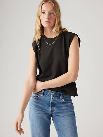 

Майка-бомбер свободного покроя Levi's, цвет Caviar Slub - Black