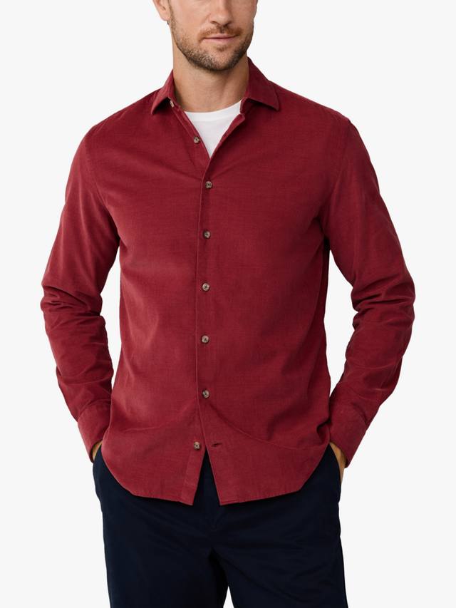 

Рубашка из тонкого вельвета Hackett London, Burnt Red