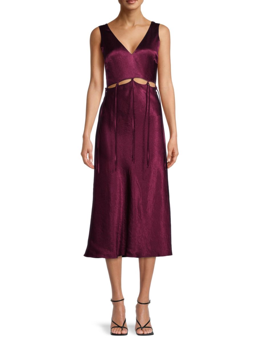 

Атласное платье миди с вырезом Jason Wu, цвет Bordeaux