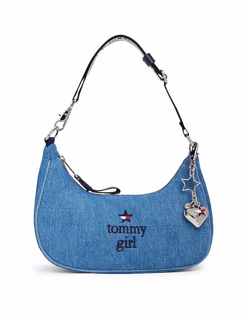 

Сумка через плечо Tommy Jeans tommy girl mini из денима, средневымытая