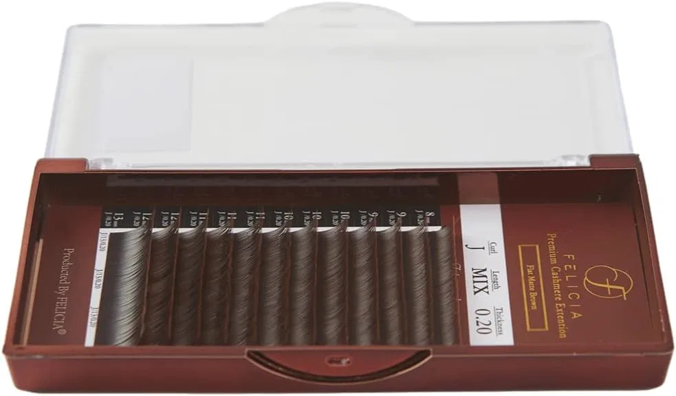 Ресницы FELICIA Flat Lash Ultra Soft темно-коричневые J Curl 0.20 8-13 мм — фото 3