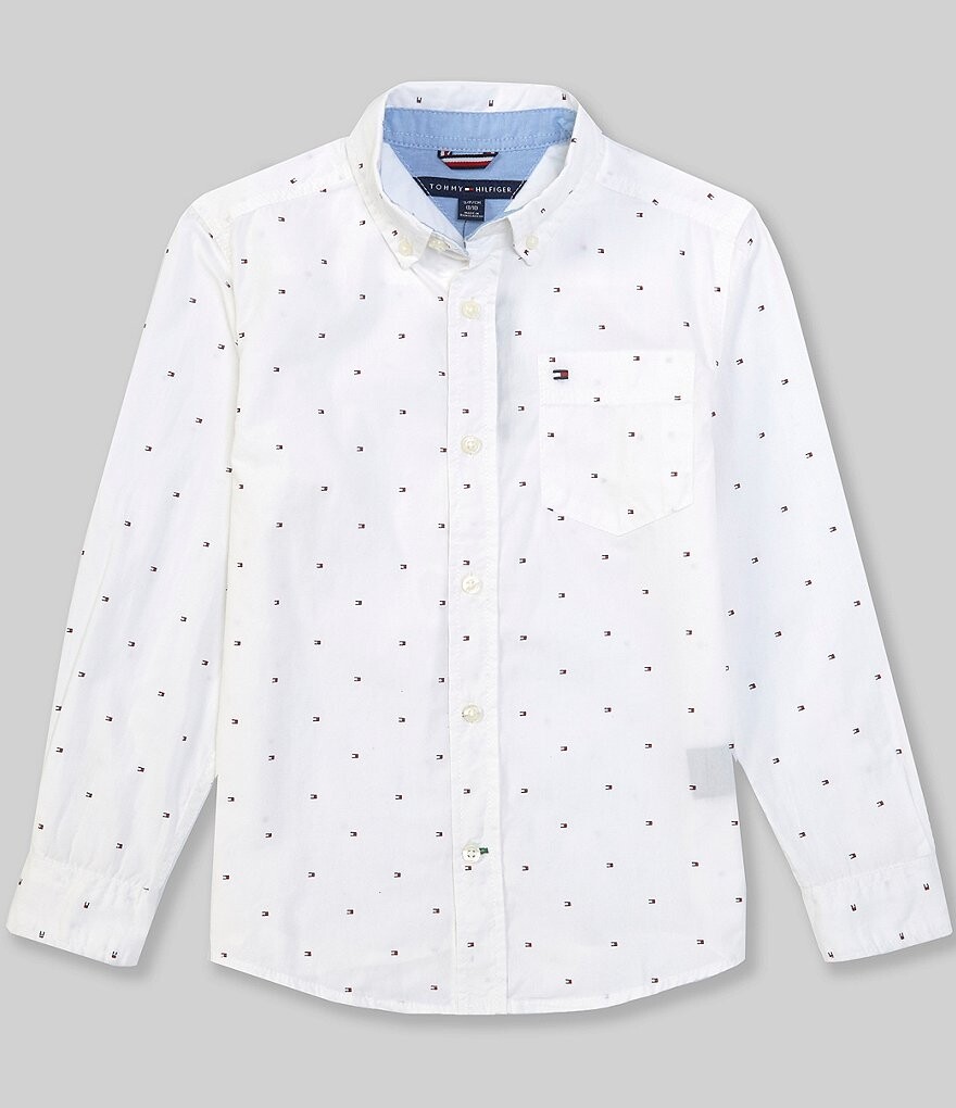 

Рубашка с длинными рукавами и пуговицами Tommy Hilfiger Big Boys 8–20 Fred, белый