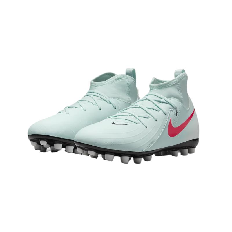 Nike Phantom Luna 2 нескользящие амортизирующие полувысокие детские футбольные бутсы mint green/atomic red/gray black kids' — фото 3