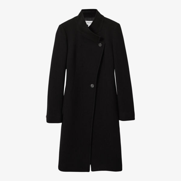 

Двубортное пальто Maude из смесовой шерсти Reiss, черный