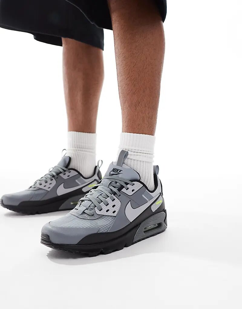 

Кроссовки Nike Air Max 90 Drift серого, черного и зеленого цветов