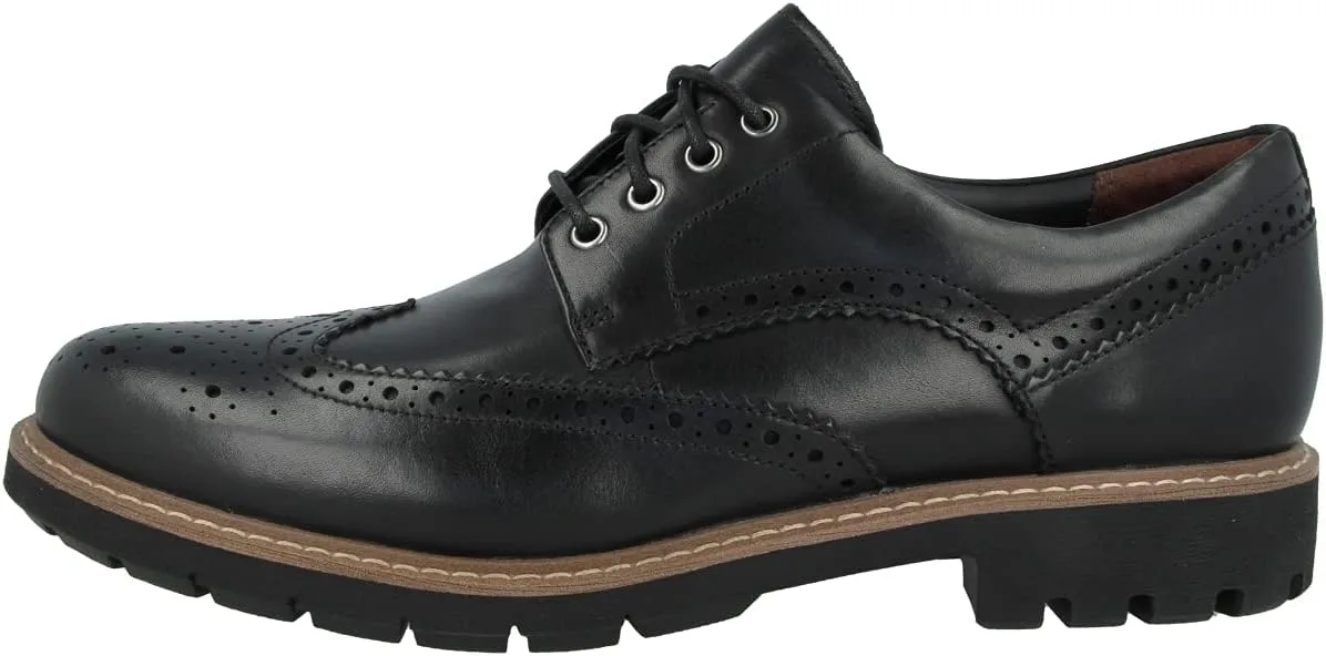 Мужские броги Clarks Batcombe Wing, черный/черный