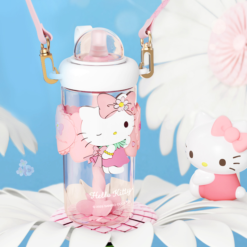 Пластиковая бутылка для воды Sanrio Hello Kitty Space, 2 предмета, 620 мл, розовый — фото 2