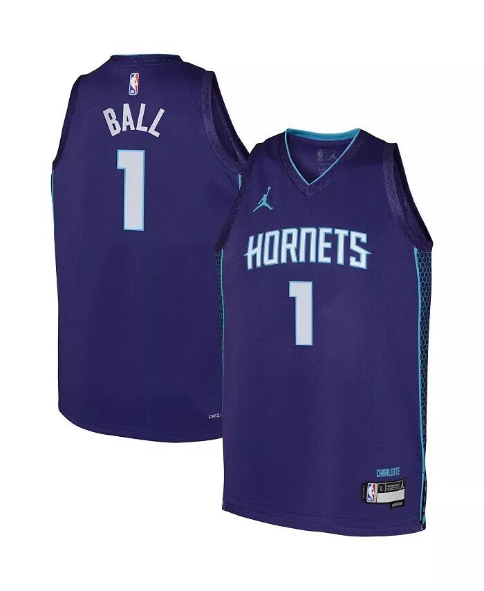 Джерси Big Boys La Melo Ball Purple Charlotte Hornets 2022/23 Swingman - Statement Edition Jordan, фиолетовый — фото 4