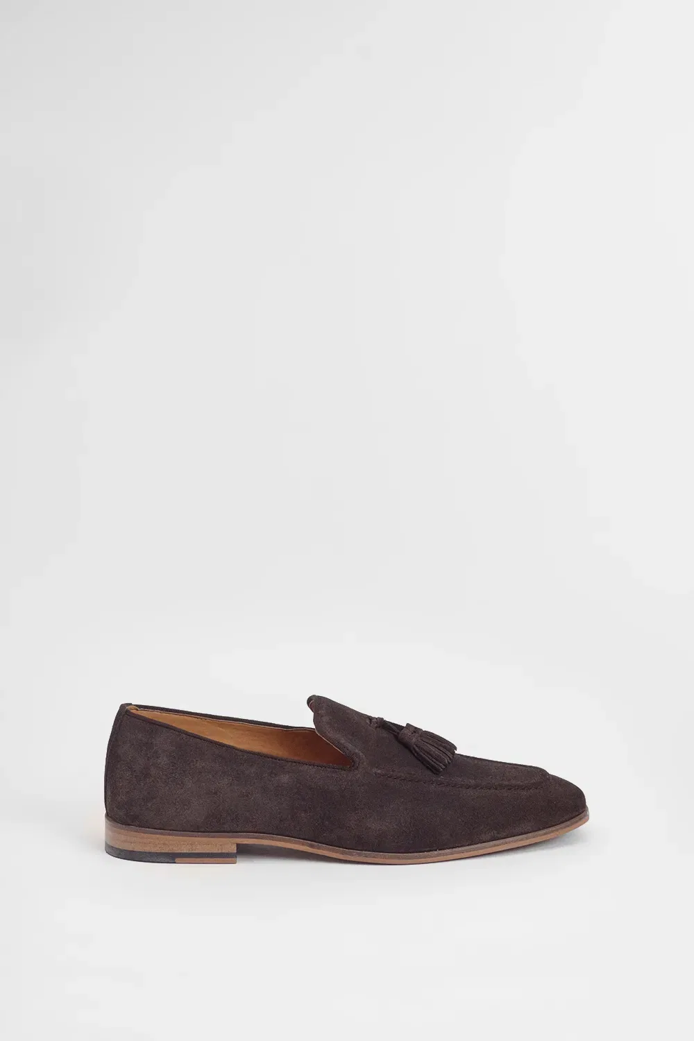 Лоферы с кисточками из замши Burton, шоколадный