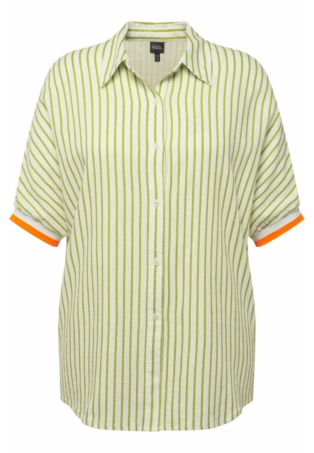 

Блузка на пуговицах STRIPED SHORT SLEEVE CONTRAST TRIM Ulla Popken, зеленый