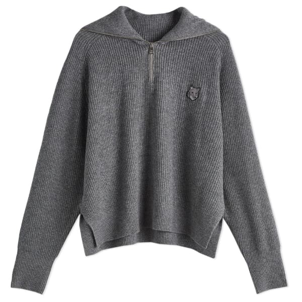 

Джемпер с изображением головы лисы Maison Kitsune, серый