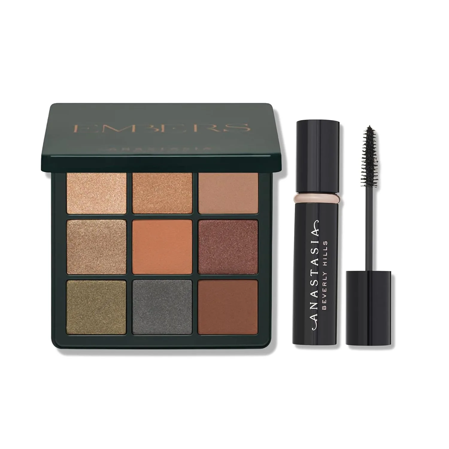 Палетка теней для век Anastasia Beverly Hills Mini Embers и тушь для ресниц Mini Lash Sculpt Lengthening & Volumizing Mascara.