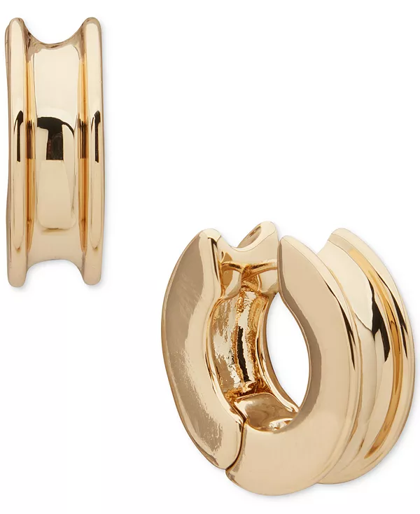 

Золотистые серьги-хагге вогнутой формы Anne Klein, gold