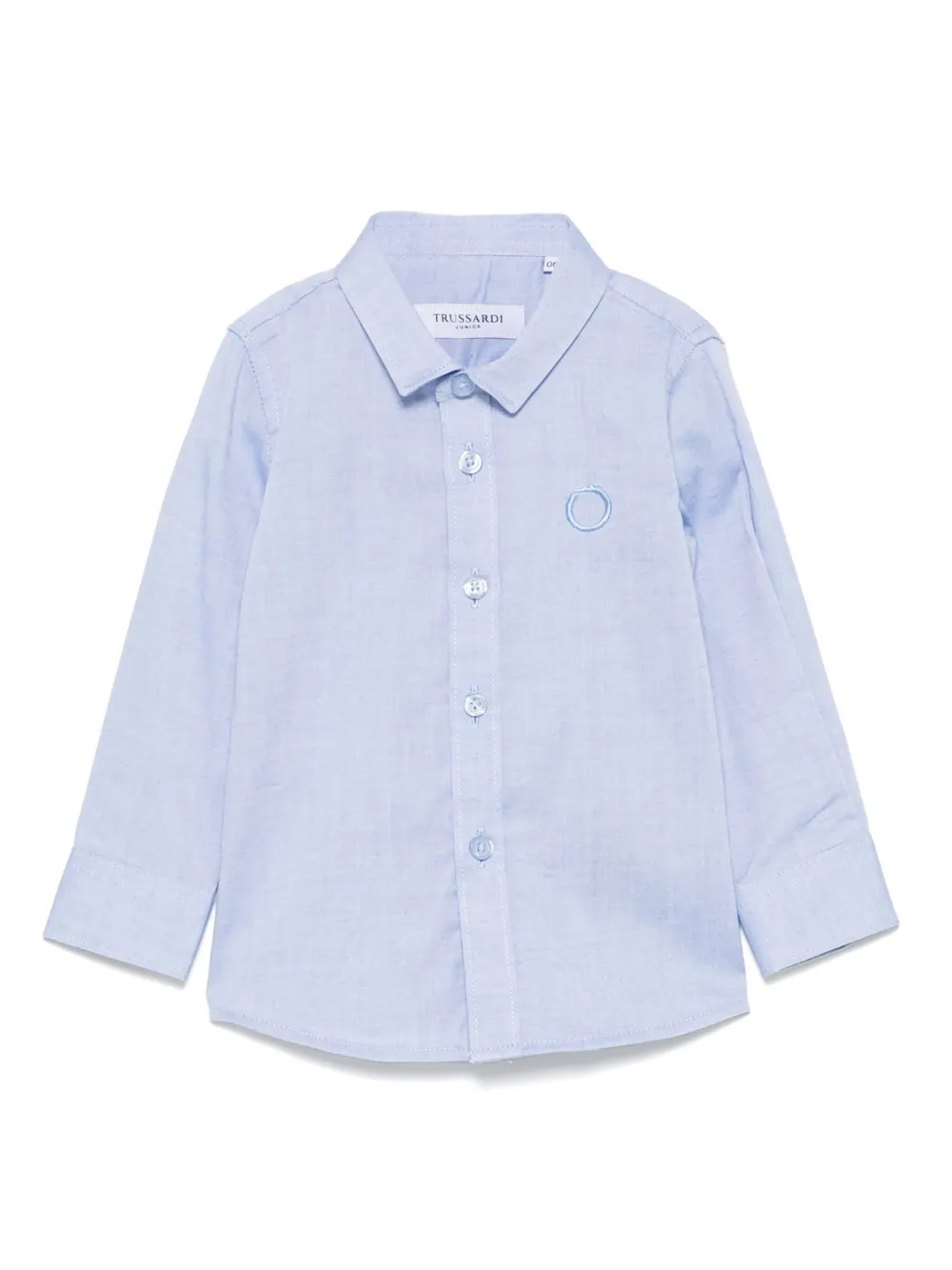 

Рубашка с вышитым логотипом TRUSSARDI JUNIOR, синий