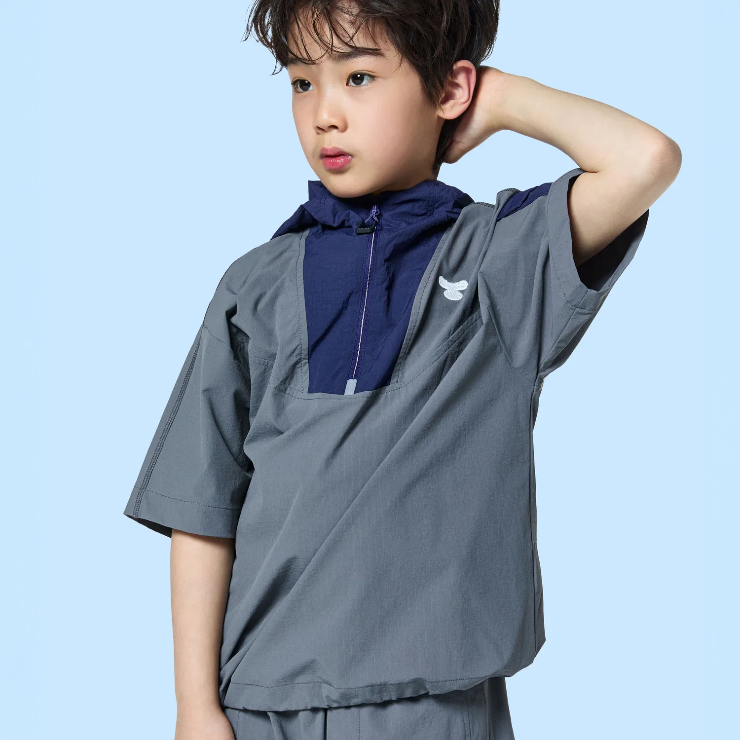 Детское худи Zeta Active Uniform цвета штормовой серый от Children Of Planet