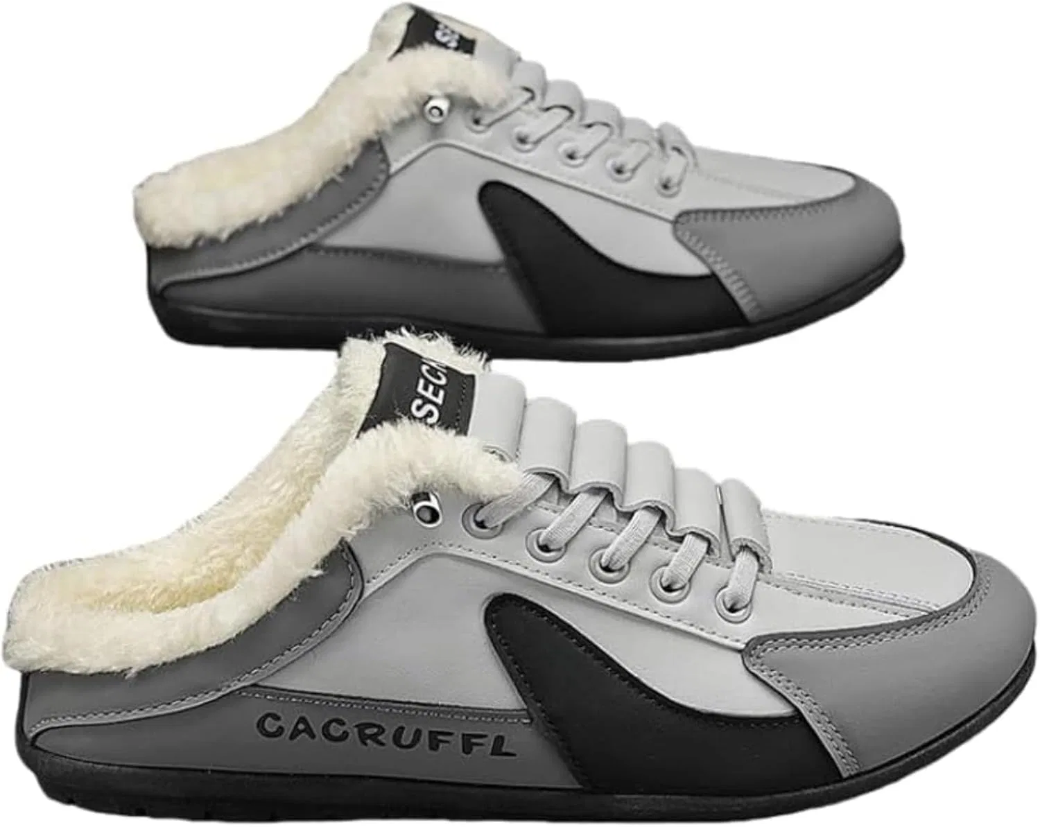 Лоферы faux leather серые ZPLMIDE