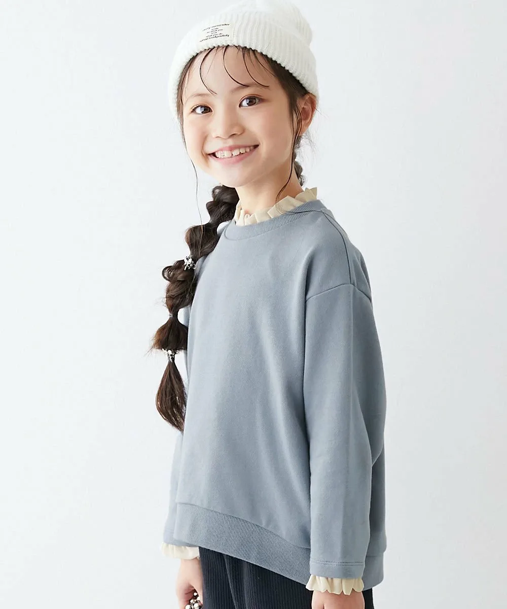 Толстовка с оборками из 100% хлопка, модель AW25 Devirock, Dull blue
