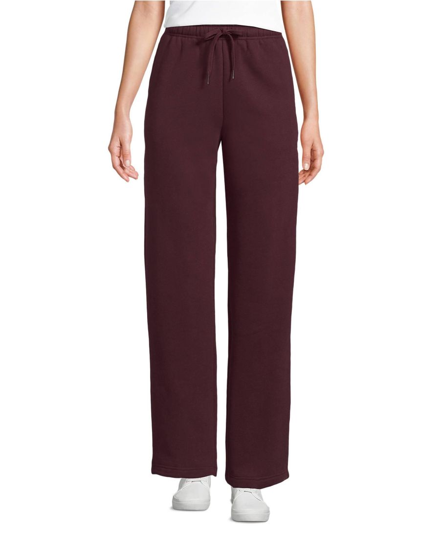 

Женские спортивные брюки Serious Sweats с высокой посадкой, свободного кроя, прямого кроя - втачный низ Lands' End, Lush burgundy