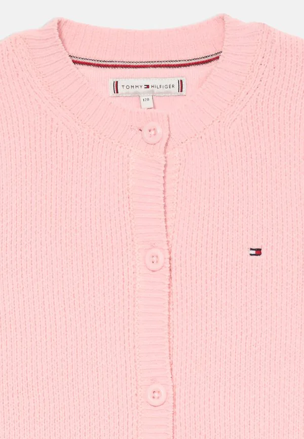 Кардиган с круглым вырезом и вышивкой флага из синели Tommy Hilfiger, Duchess Pink — фото 3
