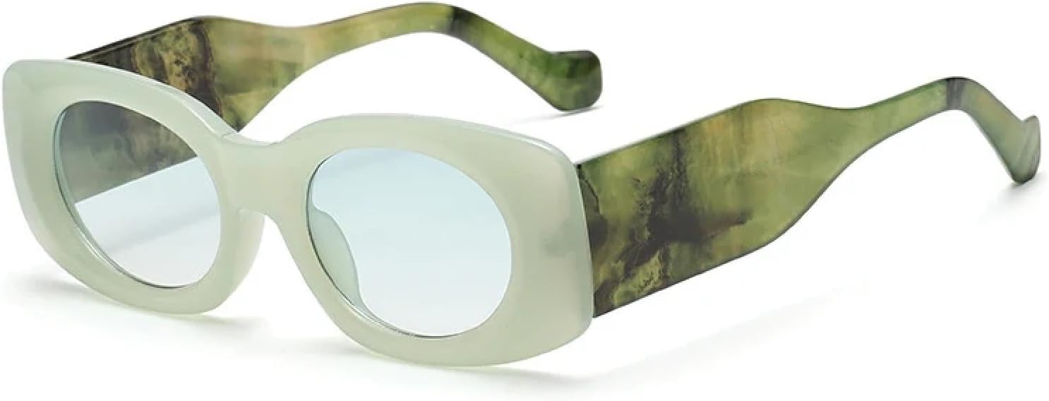 

Популярные модные овальные женские солнцезащитные очки с эффектом «желе», ретро-градиентные очки с защитой от УФ-излучения UV400, мужские солнцезащитные очки с широкими дужками TKKTLLT, Green Green Gradient