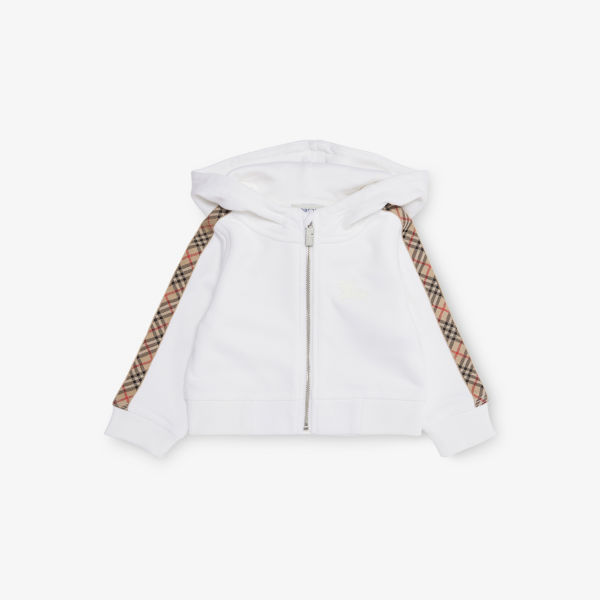 

Худи Burberry с клетчатой отделкой, белый