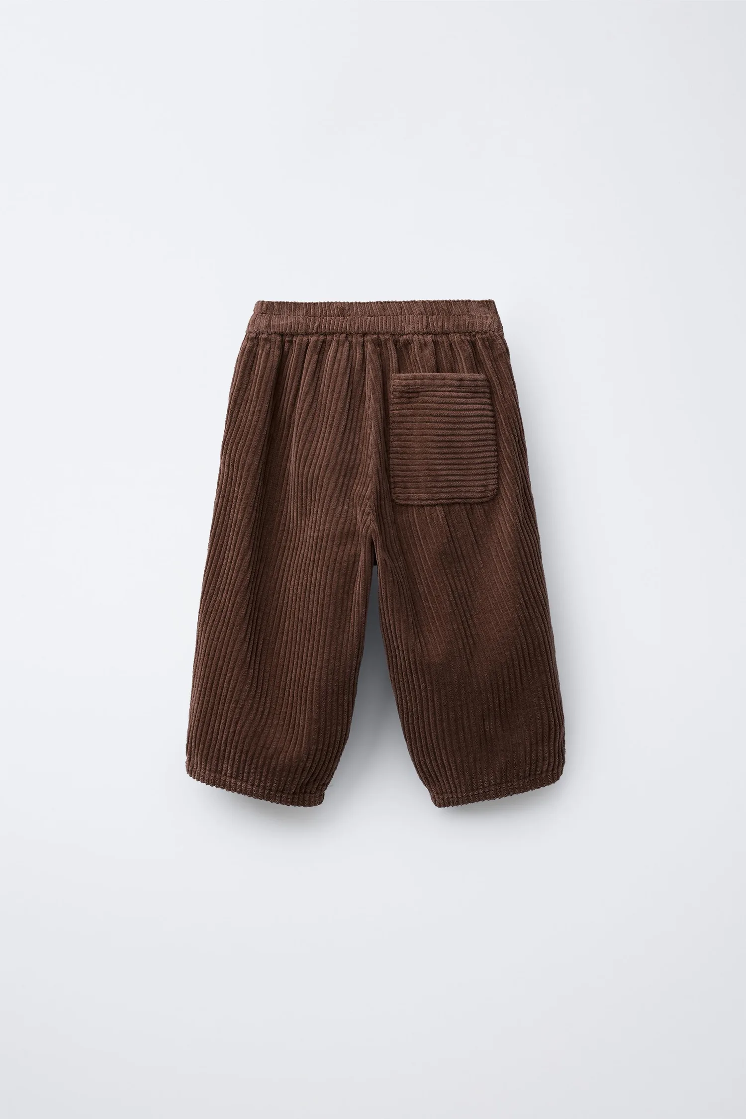 Вельветовые брюки-баллоны с широкой талией Zara, коричневый — фото 2
