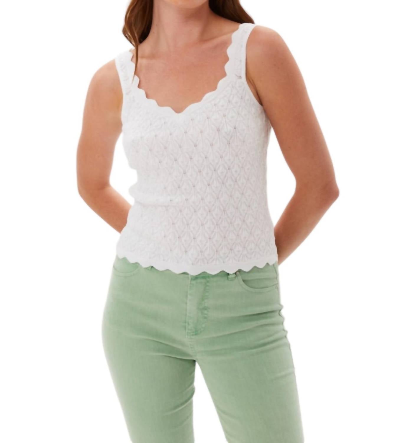 

Белая майка с ажурной вязкой Pointelle Ecru