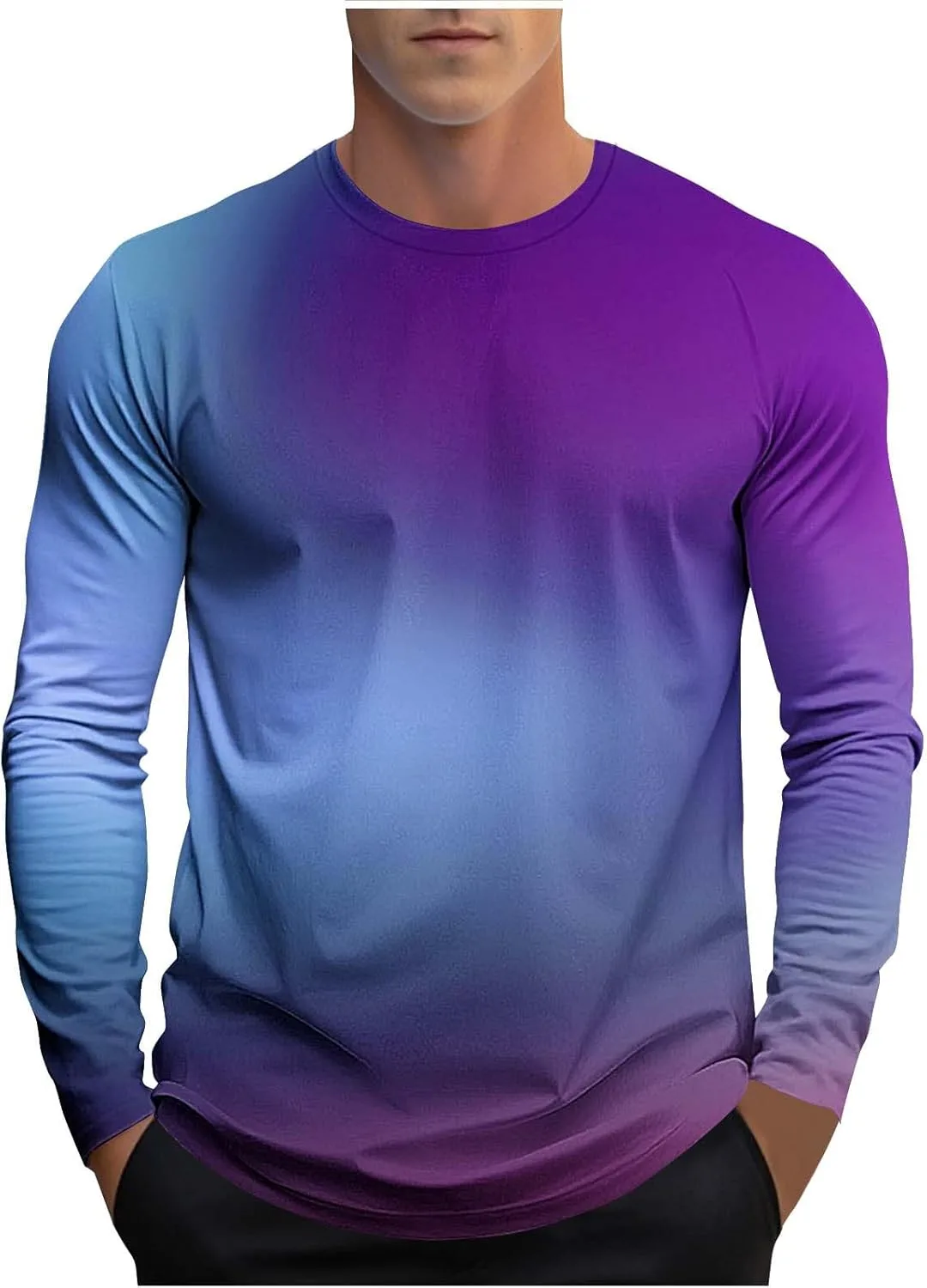 

Мужская футболка с длинным рукавом и градиентным принтом Xiaojmake