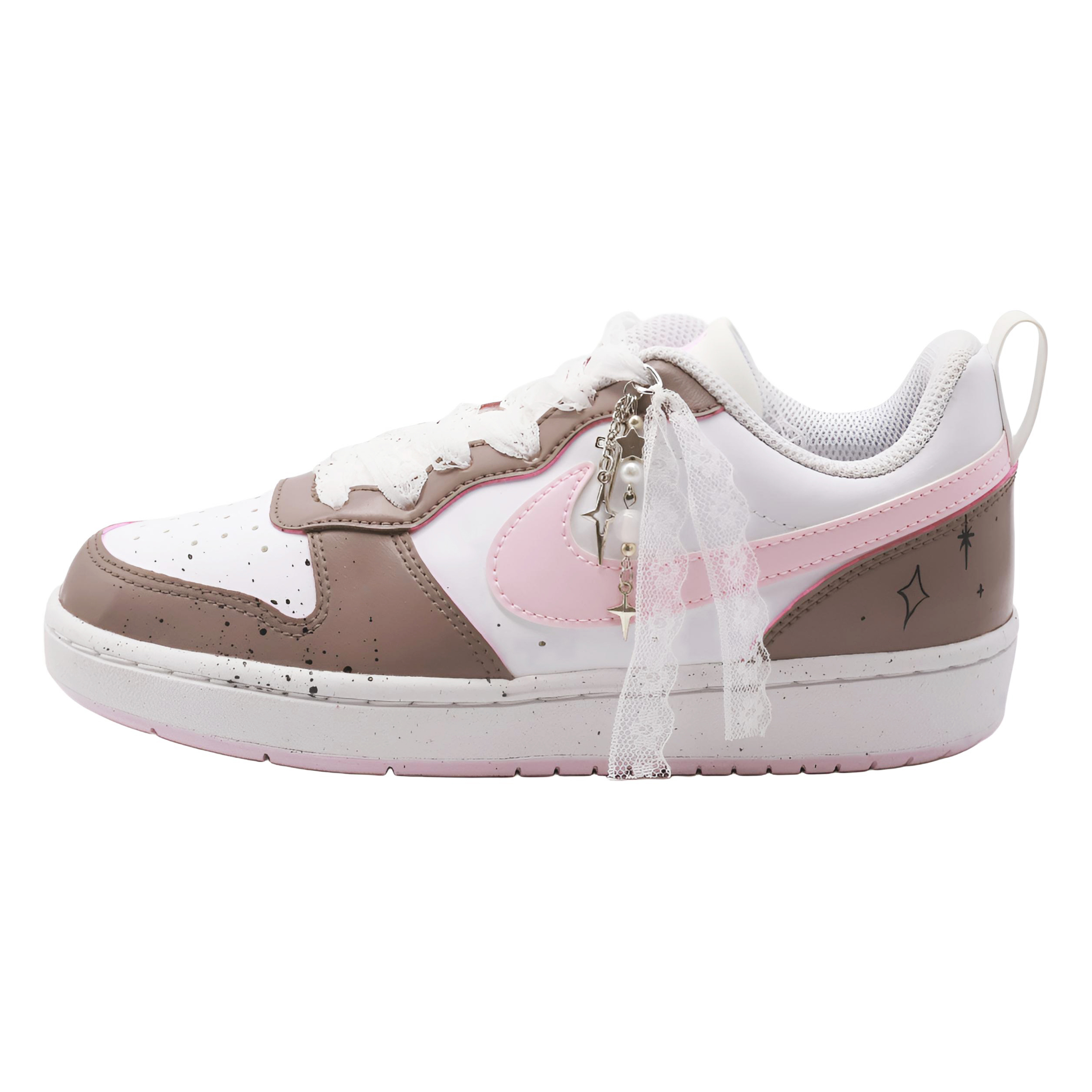 

Nike Детские нескользящие низкие кроссовки для скейтбординга Court Borough Coconut Latte коричневого цвета унисекс