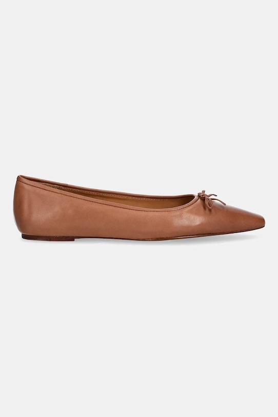 Кожаные балетки с заостренным носком Pointed Ballet Polo Ralph Lauren, коричневый — фото 2