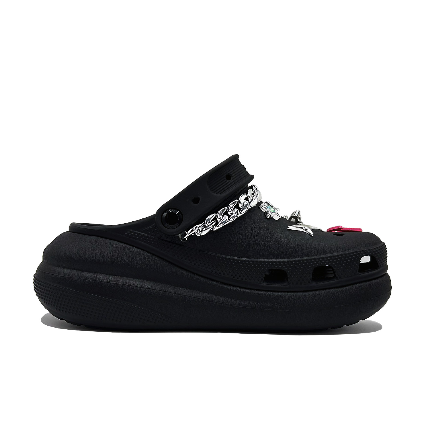 Crocs Классические бесшумные клоги в клетку с бантом унисекс черные, цвет Black — фото 2