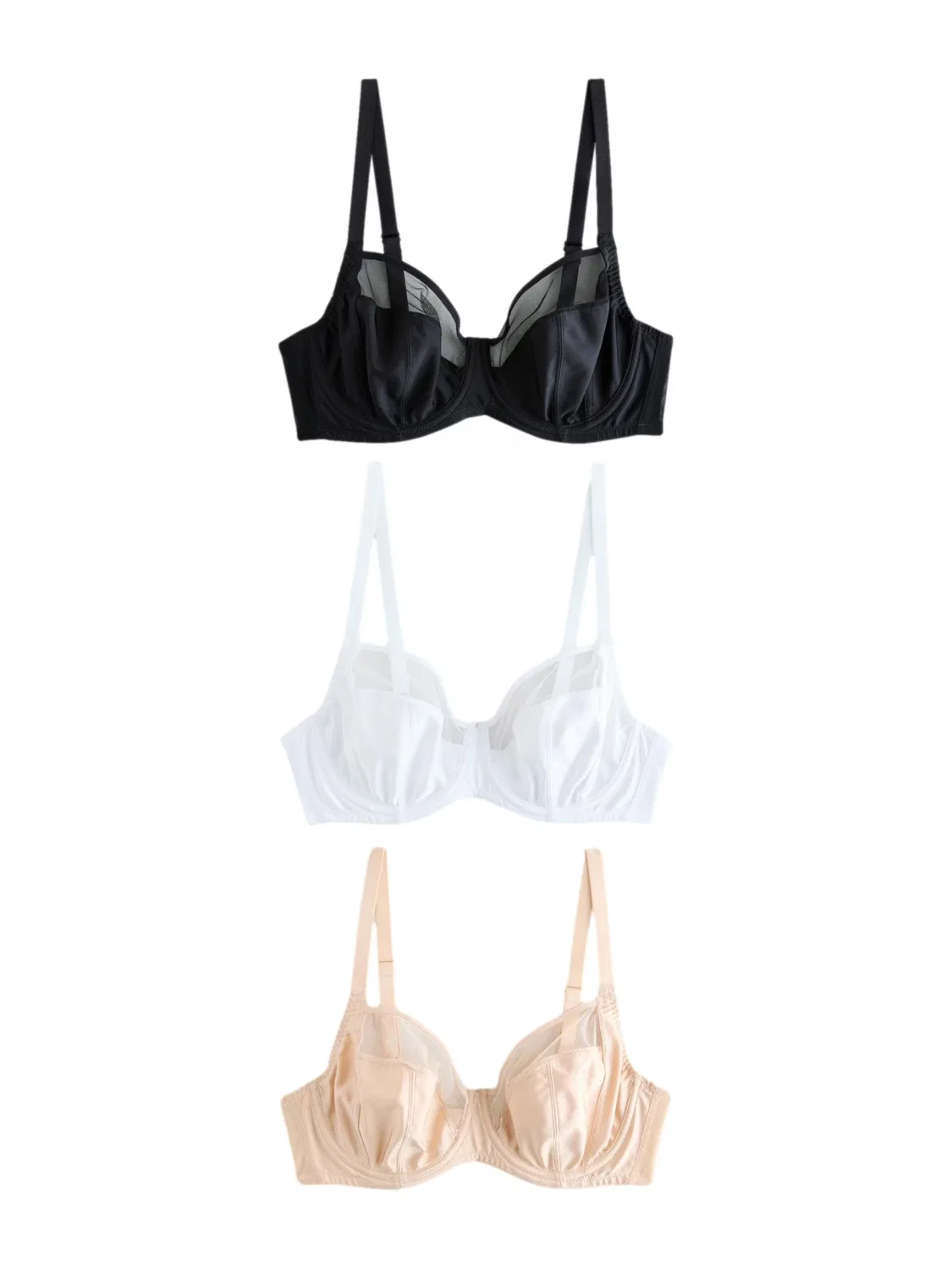 Бюстгальтер под футболку Next, Nude/Black/White