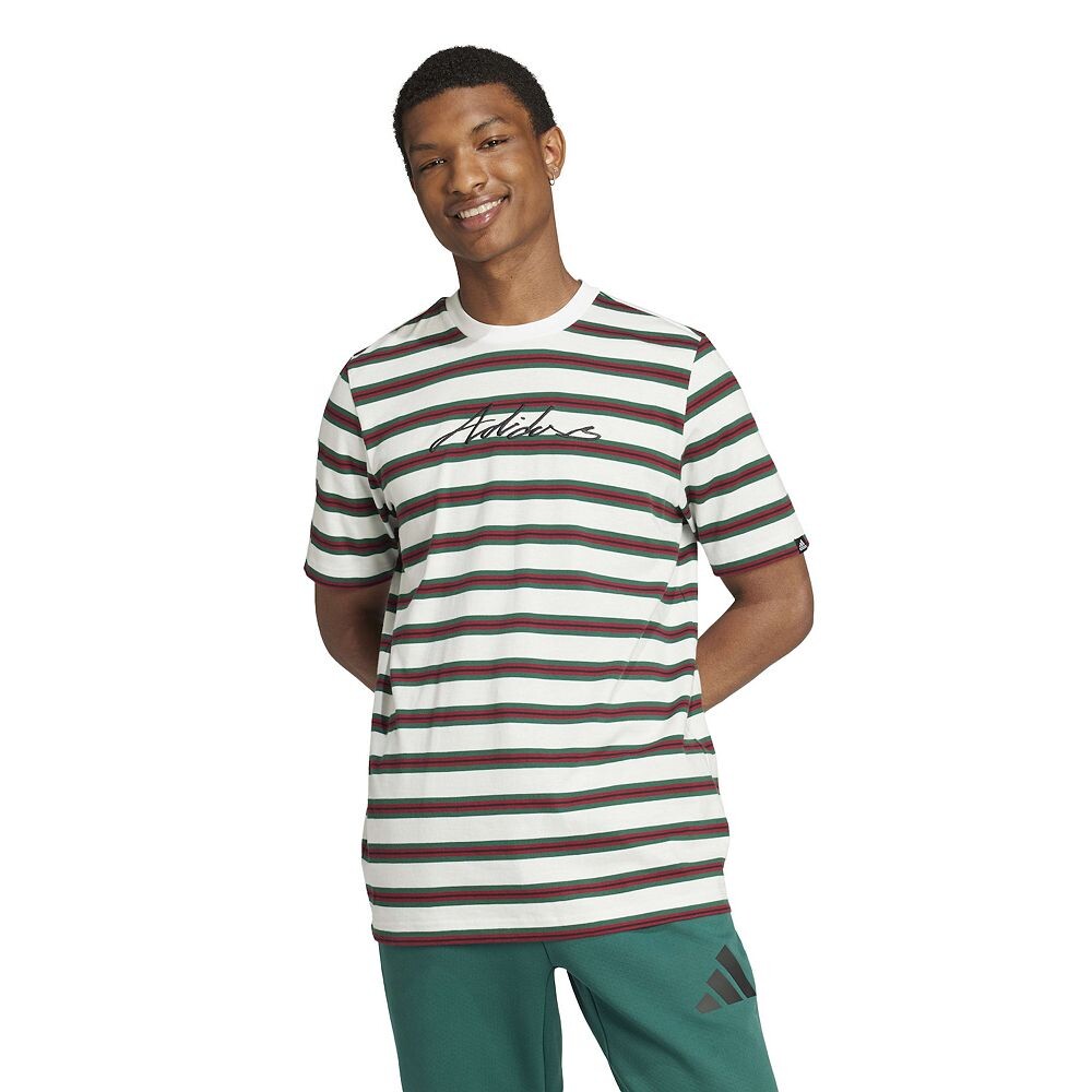 

Мужская спортивная футболка adidas Graphic Stripe Pack Adidas, цвет Cloud White