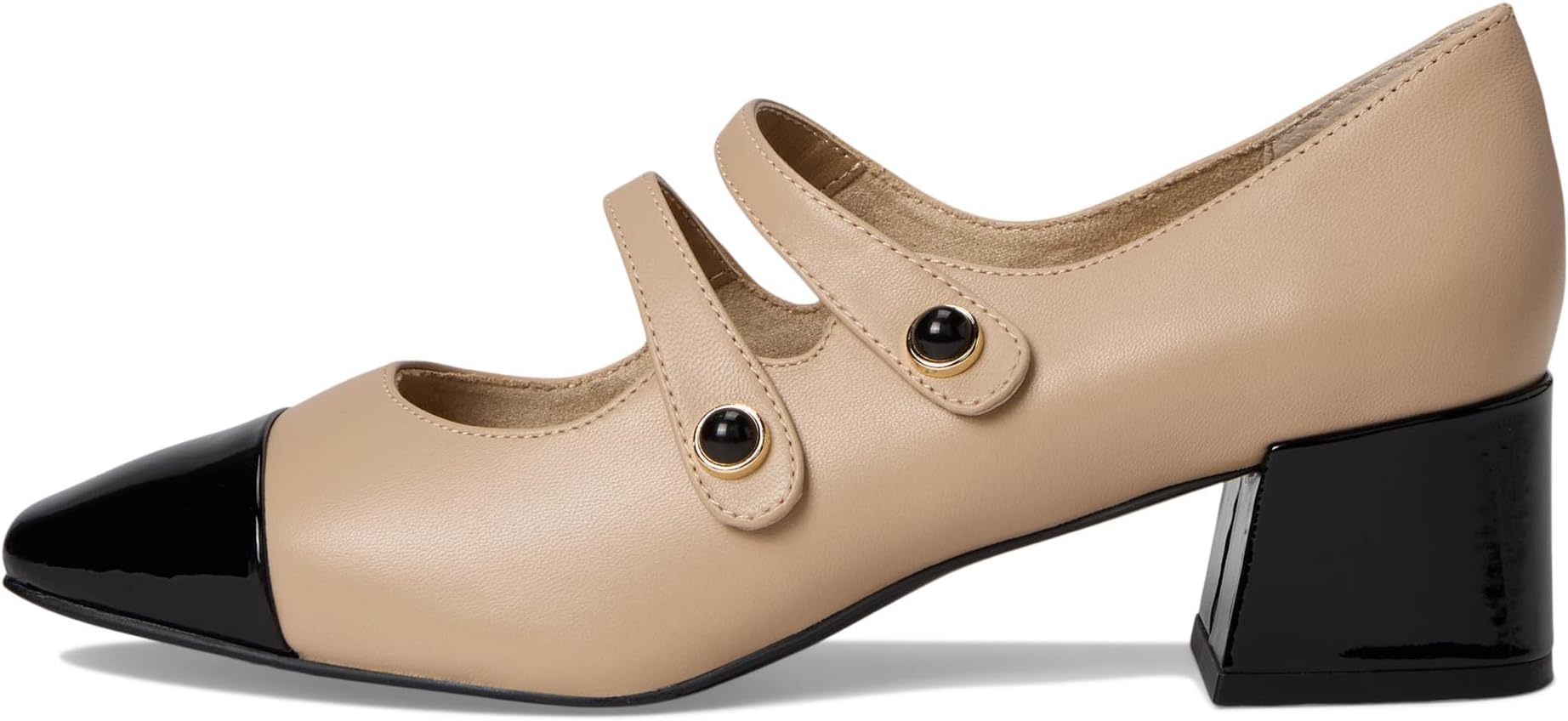 Туфли Vaneli Darin, цвет Ecru Nappa/Black Patent — фото 4